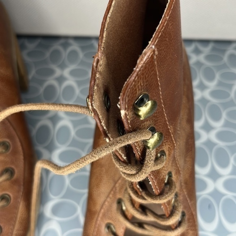 Deen & Ozzy Chunky-heel,‎ Open-toe, Lace-up Booties 8.5 - Picture 7 of 9